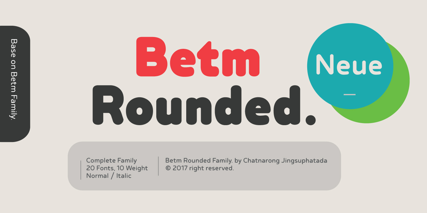 Betm Rounded Thin Italic Font preview